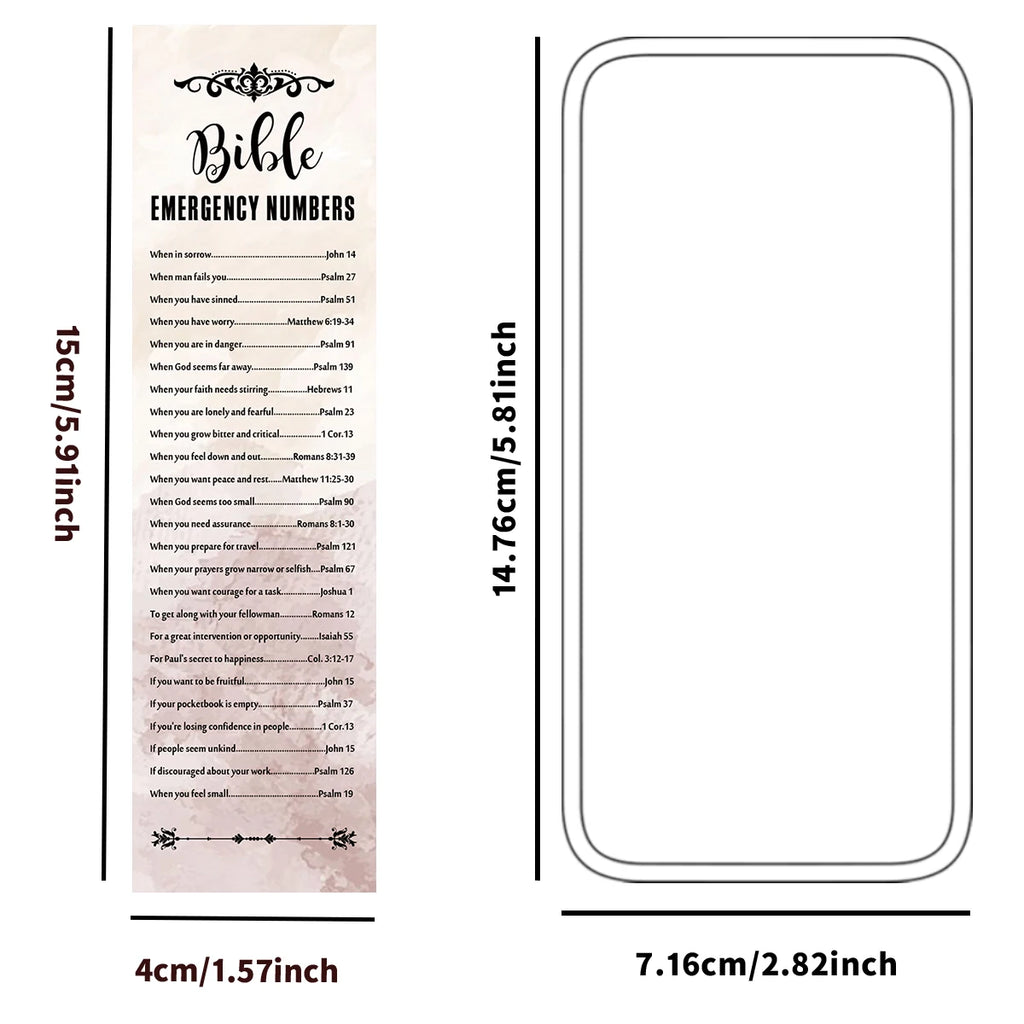 30pcs Watercolor Christian Inspirational Bible Verse Emergency Number