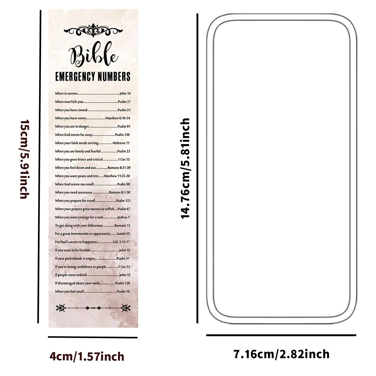 30pcs Watercolor Christian Inspirational Bible Verse Emergency Number