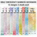 30pcs Watercolor Christian Inspirational Bible Verse Emergency Number